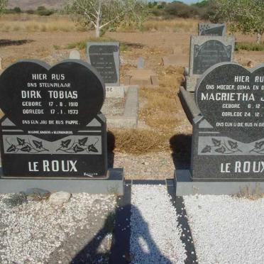 ROUX Dirk Tobias, le 1910-1973 &amp; Magrietha Johanna 1919-1997