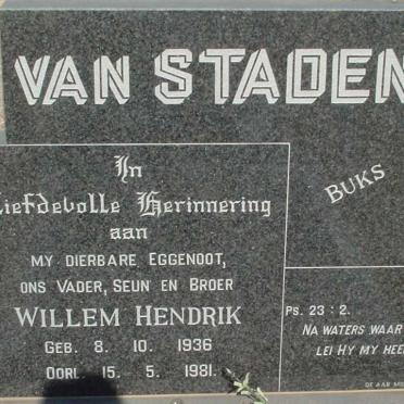 STADEN Willem Hendrik, van 1936-1981