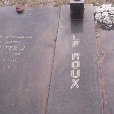 ROUX Wouter J., le 1920-1993 &amp;  Anna C. DE WITT 1922-2010