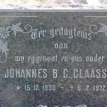 CLAASSEN Johannes B.C. 1930-1972