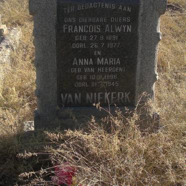 NIEKERK Francois Alwyn, van 1891-1977 &amp; Anna Maria VAN HEERDEN 1896-1945