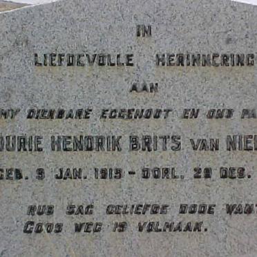NIEKERK Jurie Hendrik Brits, van 1919-1948