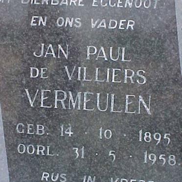 VERMEULEN Jan Paul de Villiers 1895-1958