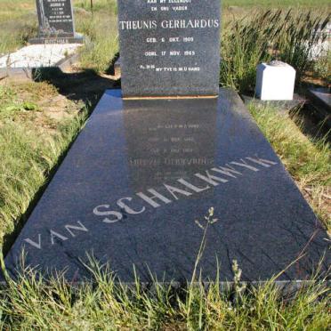 SCHALKWYK Theunis Gerhardus, van 1909-1969