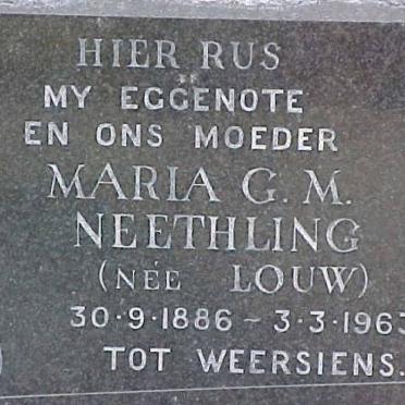 NEETHLING Maria G.M. nee LOUW 1886-1963