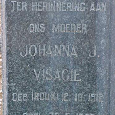 VISAGIE Johanna J. nee ROUX 1912-1963
