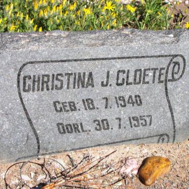 CLOETE Christina J. 1940-1957
