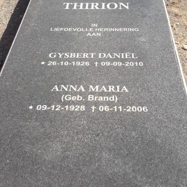 THIRION Gysbert Daniel 1926-2010 &amp; Anna Maria BRAND 1928-2006