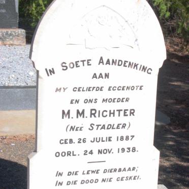 RICHTER M.M. nee STADLER 1887-1938