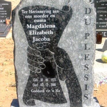PLESSIS Magdalena Elizabeth Jacoba, du 1925-2006