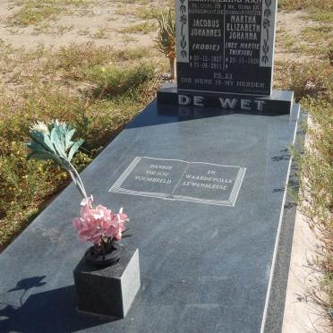 WET Jacobus Johannes, de 1927-2011 &amp; Martha Elizabeth Johanna THIRION 1929-