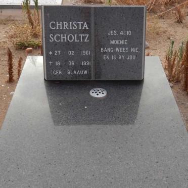 SCHOLTZ Christa nee BLAAUW 1961-1991