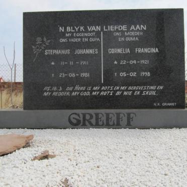 GREEFF Stephanus Johannes 1911-1981 &amp; Cornelia Francina 1921-1998