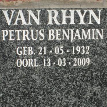 RHYN Petrus Benjamin, van 1932-2009