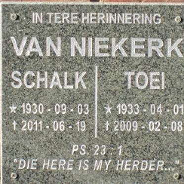 NIEKERK Schalk, van 1930-2011 &amp; Toei 1933-2009