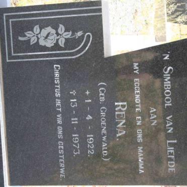 ACKERMAN Rena nee GROENEWALD 1922-1973