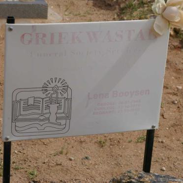 BOOYSEN Lena 1945-2010