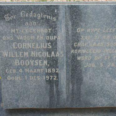 BOOYSEN Cornelius Willem Nicolaas 1892-1972