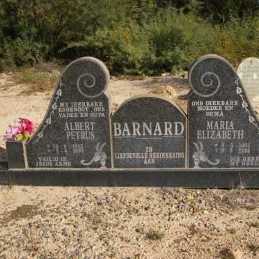BARNARD Albert Petrus 1932-1997 &amp; Maria Elizabeth 1932-2006