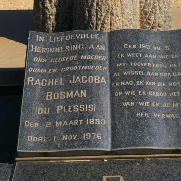 BOSMAN Rachel Jacoba nee DU PLESSIS 1893-1976