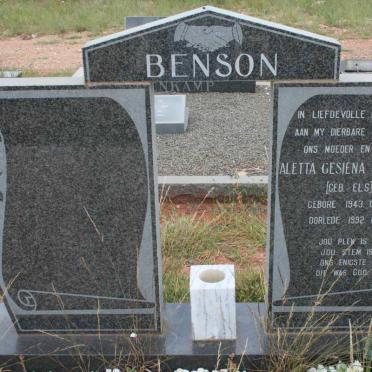 BENSON Aletta Gesiena Johanna nee ELS 1943-1992