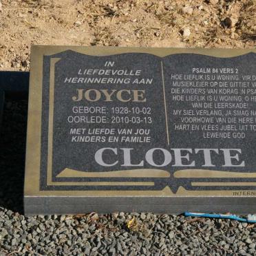 CLOETE Joyce 1928-2010