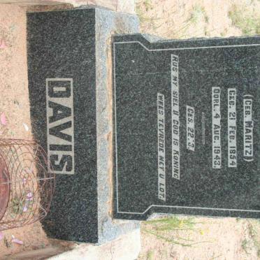 DAVIS Gertruida Jacoba Carolina nee MARITZ 1854-1943