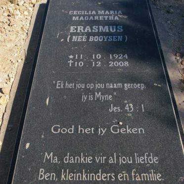 ERASMUS Cecilia Maria Magaretha nee BOOYSEN 1924-2008