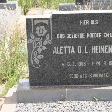 HEINEMANN Aletta D.L. 1906-1976