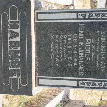 HARMSE Rudolf Hendrik Johannes 1894-1942