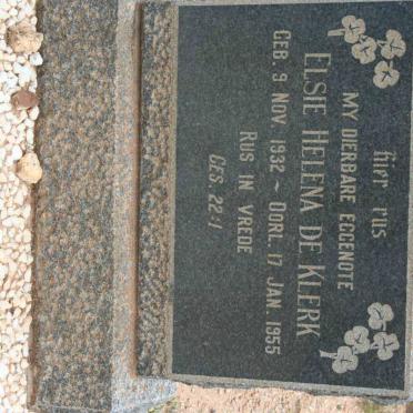 KLERK Elsie Helena, de 1932-1955