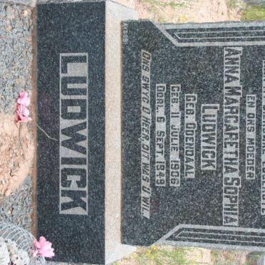 LUDWICK Anna Margaretha Sophia nee ODENDAAL 1906-1949