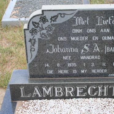 LAMBRECHTS Johanna S.A. nee WANDRAG 1935-1995