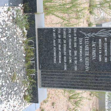 MERWE Gottlieb Johannes, v.d. 1904-1956 &amp; Jacomina Elizabeth Adriana CLOETE nee VERMEULEN 1906-1980