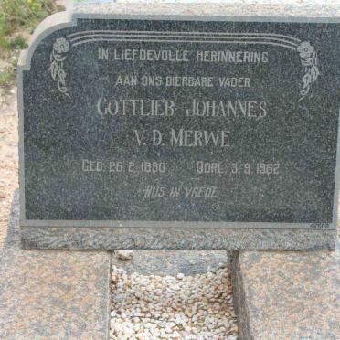 MERWE Gottlieb Johannes, v.d. 1890-1962