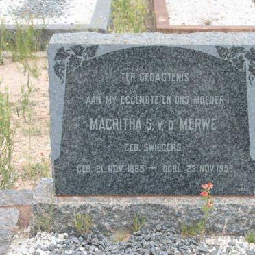 MERWE Magritha S., v.d. nee SWIEGERS 1885-1959