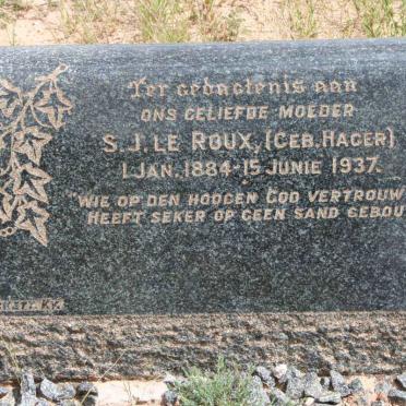 ROUX S.J., le nee HAGER 1884-1937
