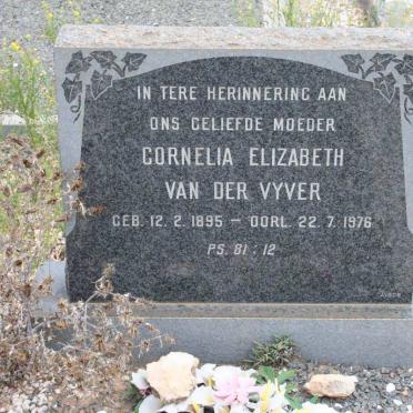 VYVER Cornelia Elizabeth, van der 1895-1976