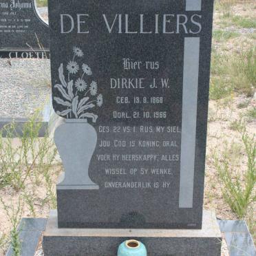 VILLIERS Dirkie J.W., de 1868-1966
