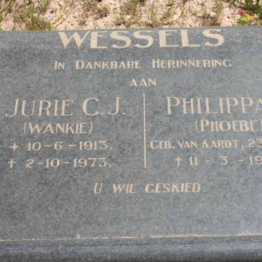 WESSELS Jurie C.J. 1913-1973 &amp; Philippa F. VAN AARDT 1913-1978