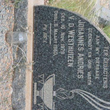 WESTHUIZEN Johannes Andries, v.d. 1879-1950