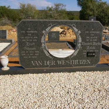 WESTHUIZEN Ernst Johannes, van der 1928-1988 &amp; Elizabeth Martha Estelle 1936-2005