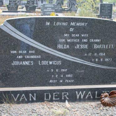 WALT Johannes Lodewicus, van der 1912-1982 &amp; Hilda Jessie BARTLETT 1914-1977