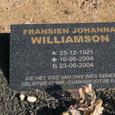 WILLIAMSON Fransien Johanna 1921-2004