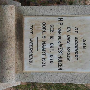 WESTHUIZEN H.P., van der 1876-1931