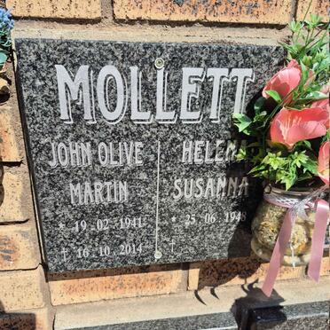 MOLLETT John Olive Martin 1941-2014 & Helena Susanna 1948-