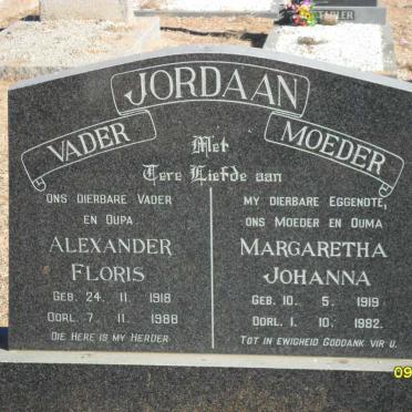 JORDAAN Alexander Floris 1918-1988 &amp; Margaretha Johanna 1919-1982