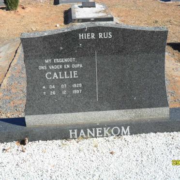 HANEKOM Callie 1929-1997