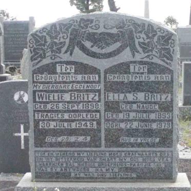 BRITZ Wielie 1898-1949 &amp; Ella S. NAUDE 1853-1979