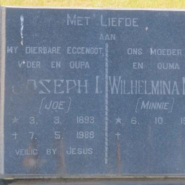 BISHOP Joseph I. 1893-1988 &amp; Wilhelmina M.H. 1912-